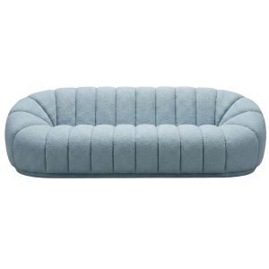 Blue Channel Tufted Bouclé 3-Seater Sofa
