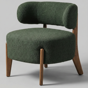 FrontEnd (600 x 600 px) (68) The Lilian - Forest Green Bouclé Accent Chair