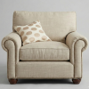 The Sobukwe - Beige Linen Studded Armchair