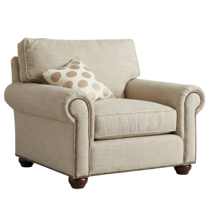 FrontEnd (600 x 600 px) (76) The Sobukwe - Beige Linen Studded Armchair