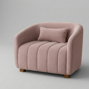 The Charlotte - Dusty Pink Channel Tufted Velvet Armchair
