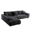 The Madiba - Charcoal Textured Chenille L-Shape Sectional Sofa