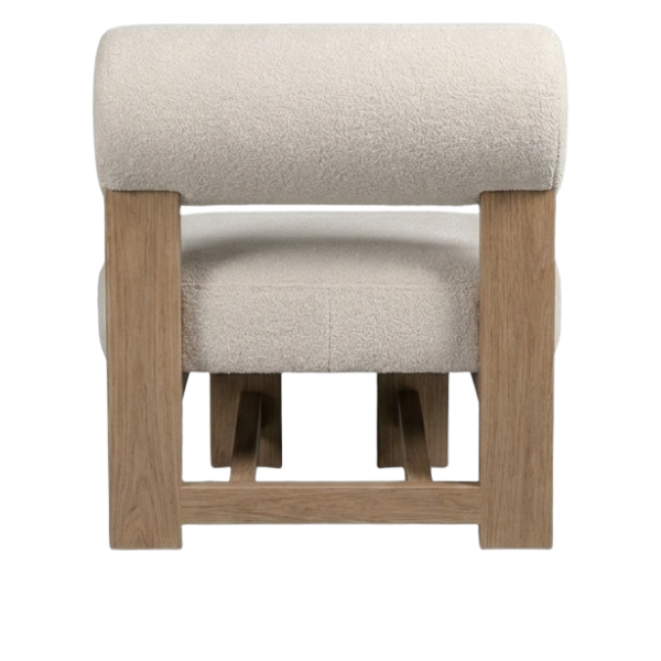 The Kalahari Cloud Accent Chair – White Bouclé & Oak