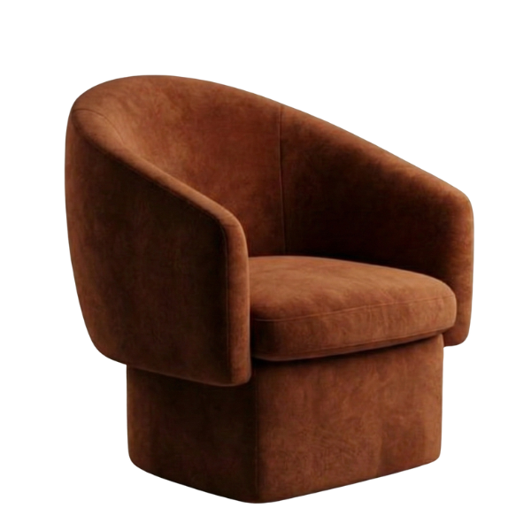 The Tankwa Rust Velvet Accent Chair – Terracotta