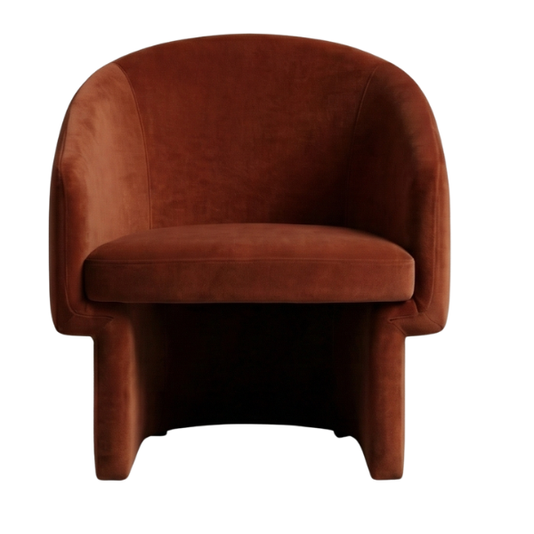 The Tankwa Rust Velvet Accent Chair – Terracotta